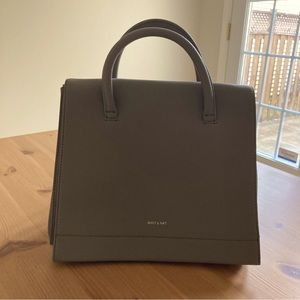 Matt & Nat Adel Satchel Bag, Grey-green, BNWT